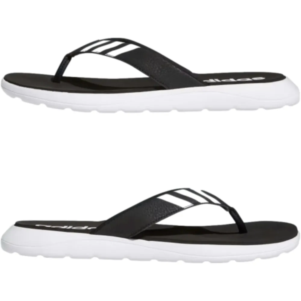 Adidas Men's Comfort Flip-Flops Slipper (Core Black/Cloud White/Core Black)