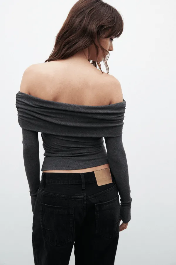 Alessandra Top Dark Heather Grey