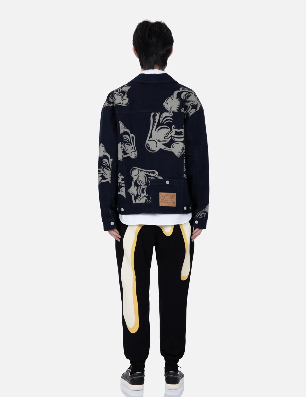 Allover Godhead Print Denim Jacket