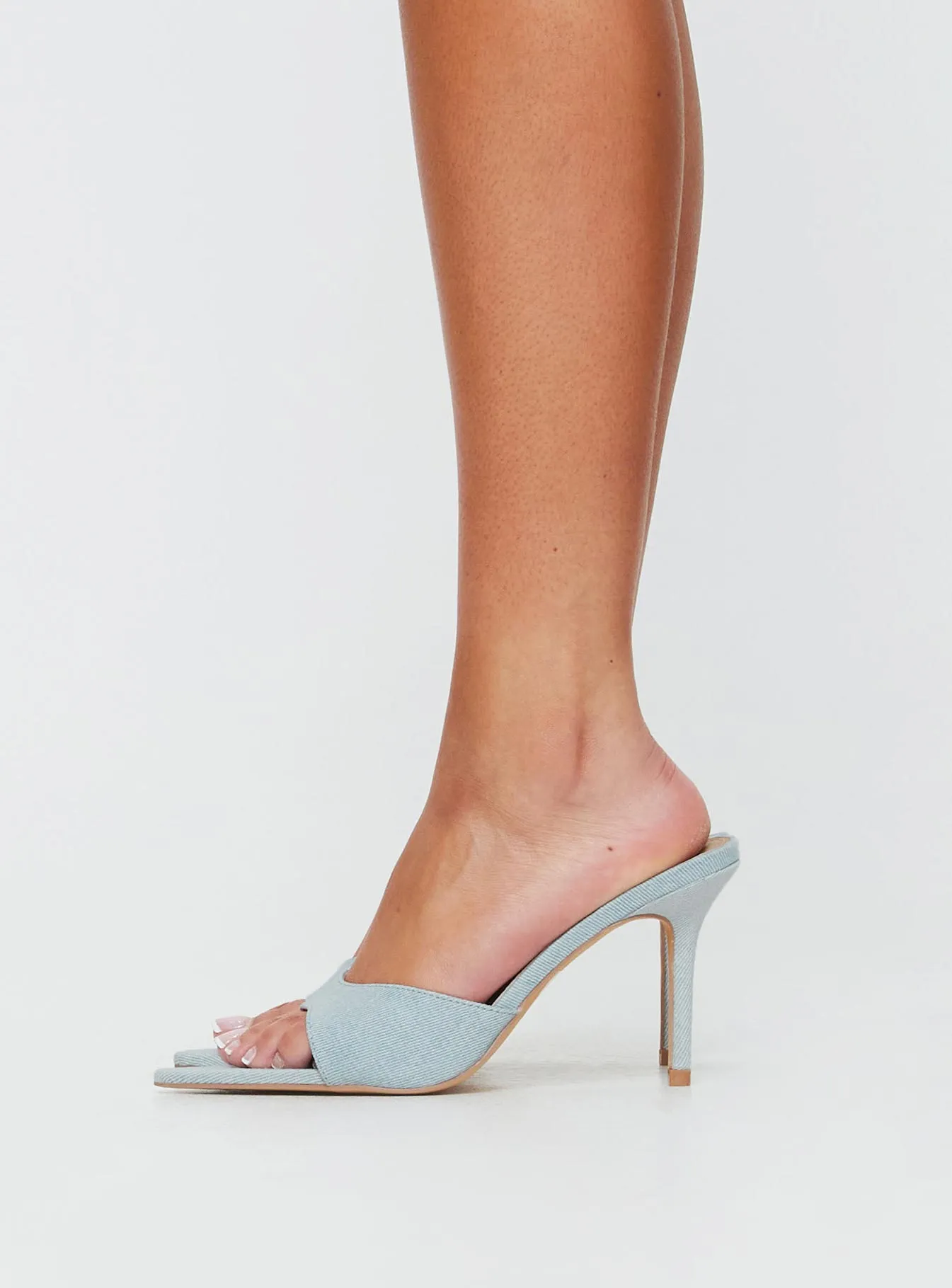 Amina Heels Light Blue Denim