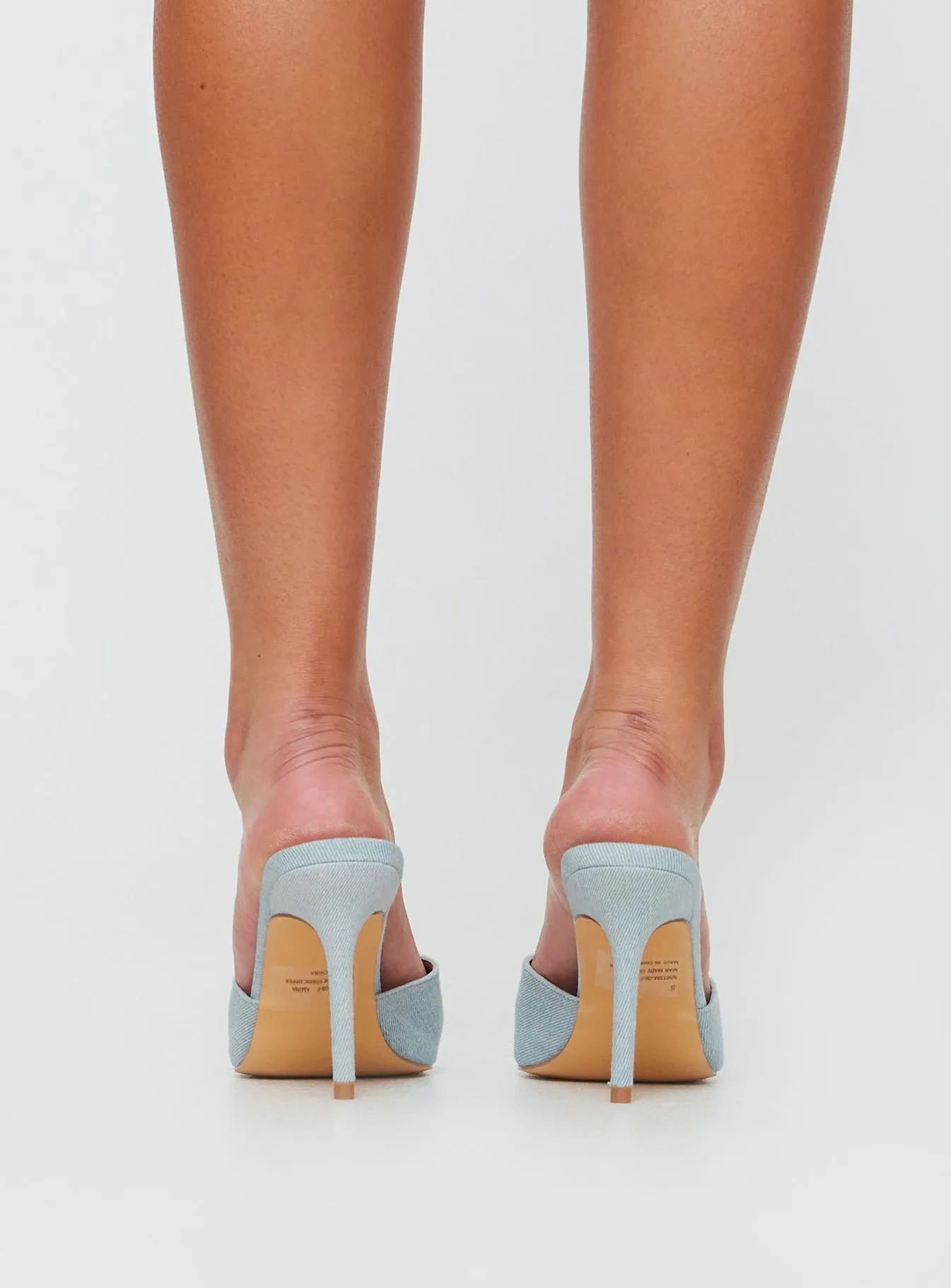 Amina Heels Light Blue Denim