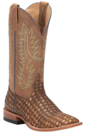 Anderson Bean Men's Horse Power Toast and Honey Woven Square Toe Cowboy Boots