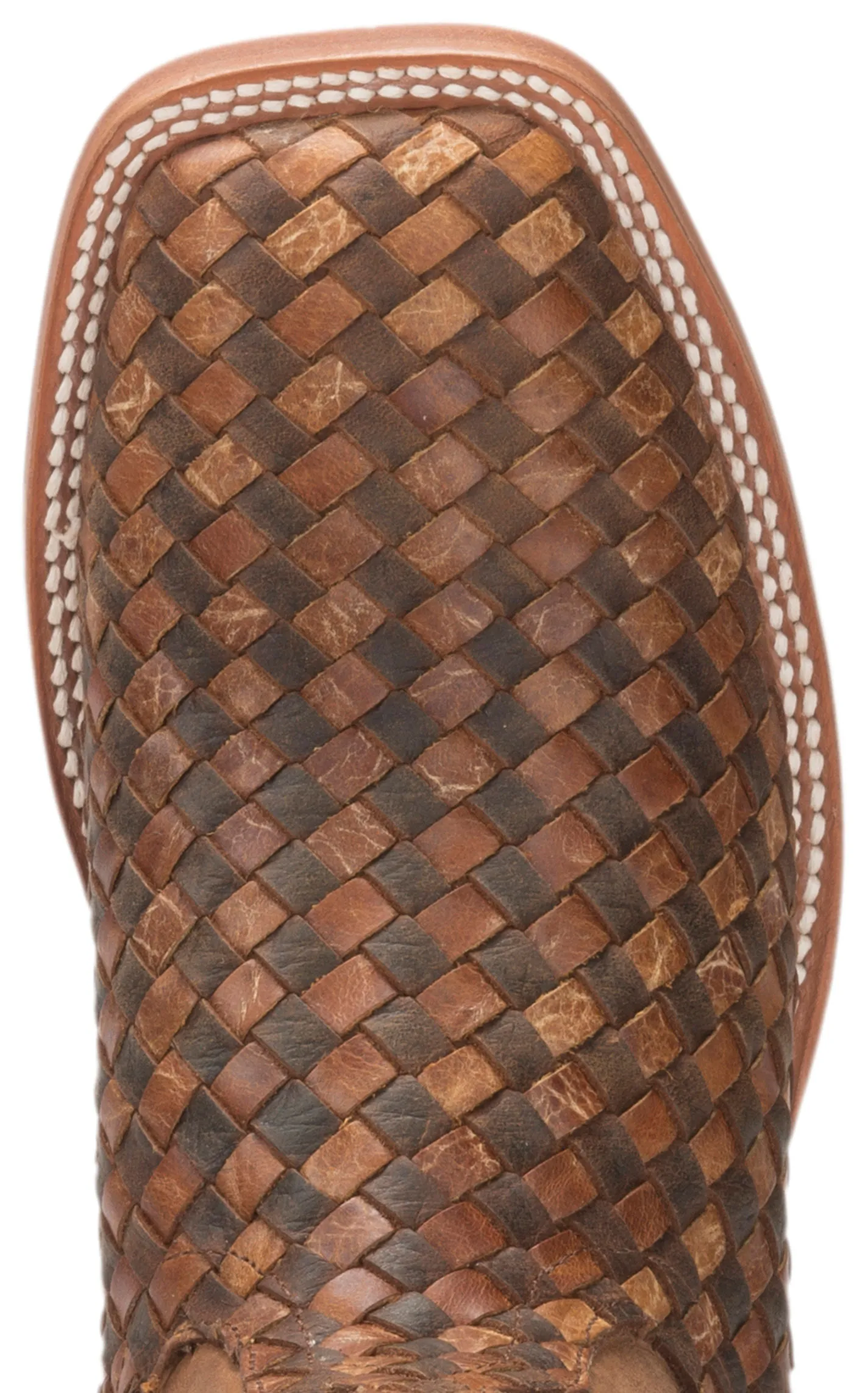 Anderson Bean Men's Horse Power Toast and Honey Woven Square Toe Cowboy Boots