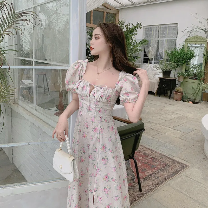 Aria Vintage-Floral Cottage Fairy Maxi Dress