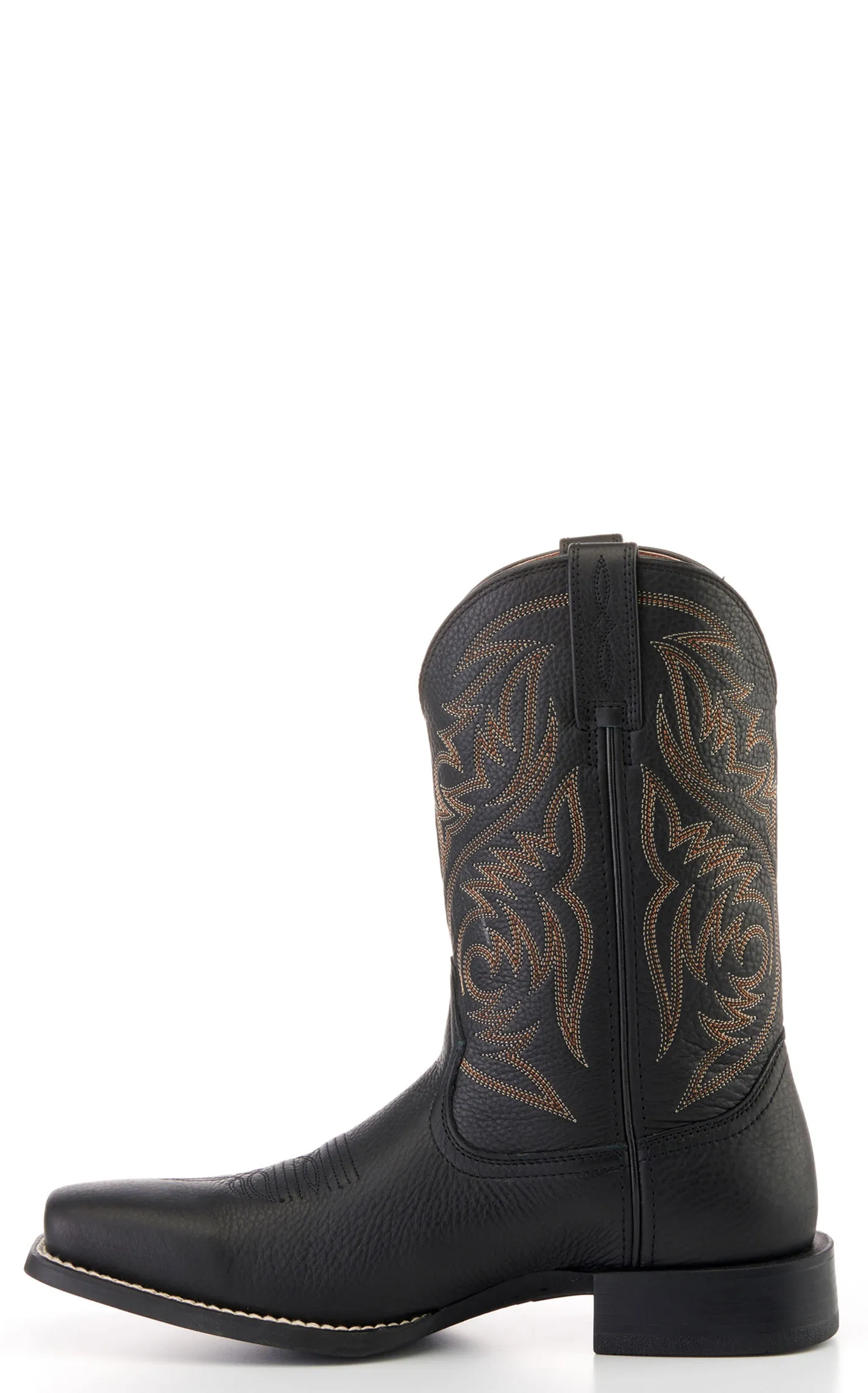 Ariat Men's Sport Herdsman Black Deertan Punchy Toe Cowboy Boots