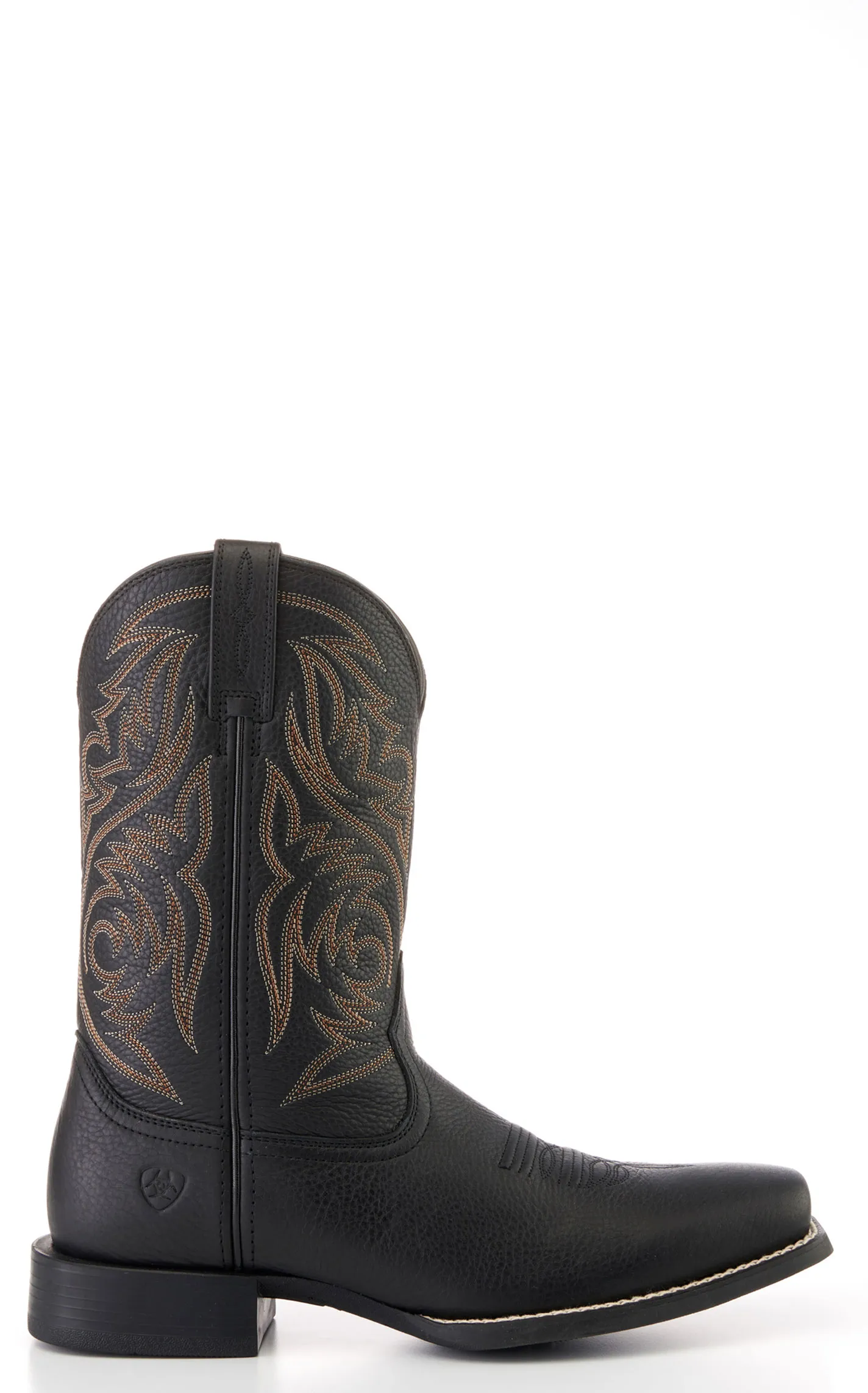 Ariat Men's Sport Herdsman Black Deertan Punchy Toe Cowboy Boots