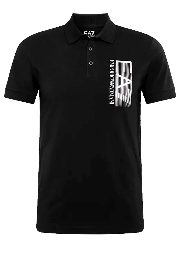 Armani EA7 Polo Graphic Logo Shirt Black