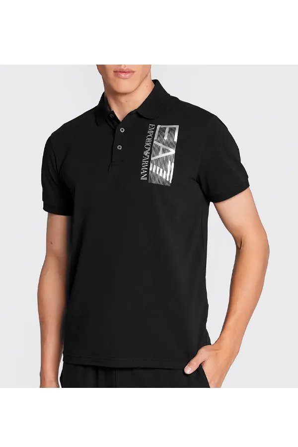 Armani EA7 Polo Graphic Logo Shirt Black