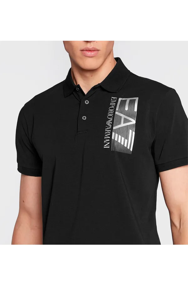 Armani EA7 Polo Graphic Logo Shirt Black