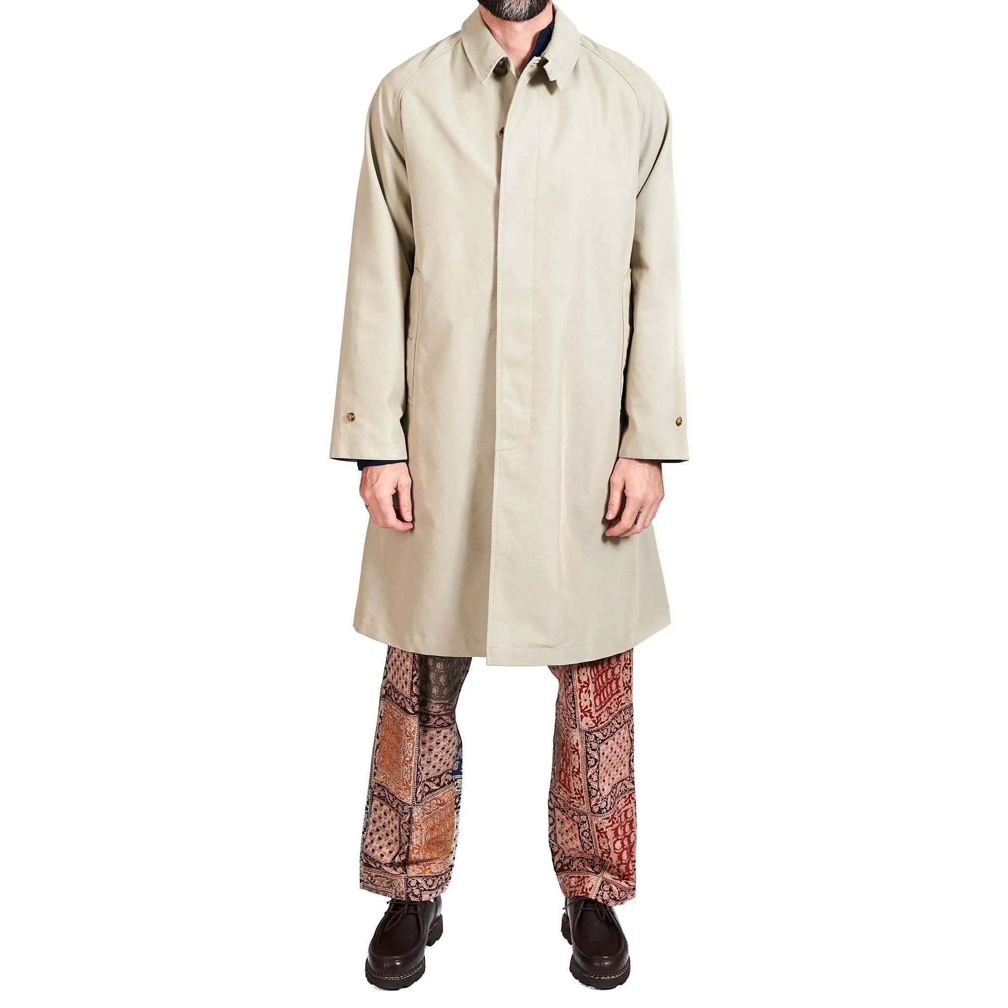 Beams Plus Balmacaan Collar Coat Tetoron/Cotton Gabardine Beige