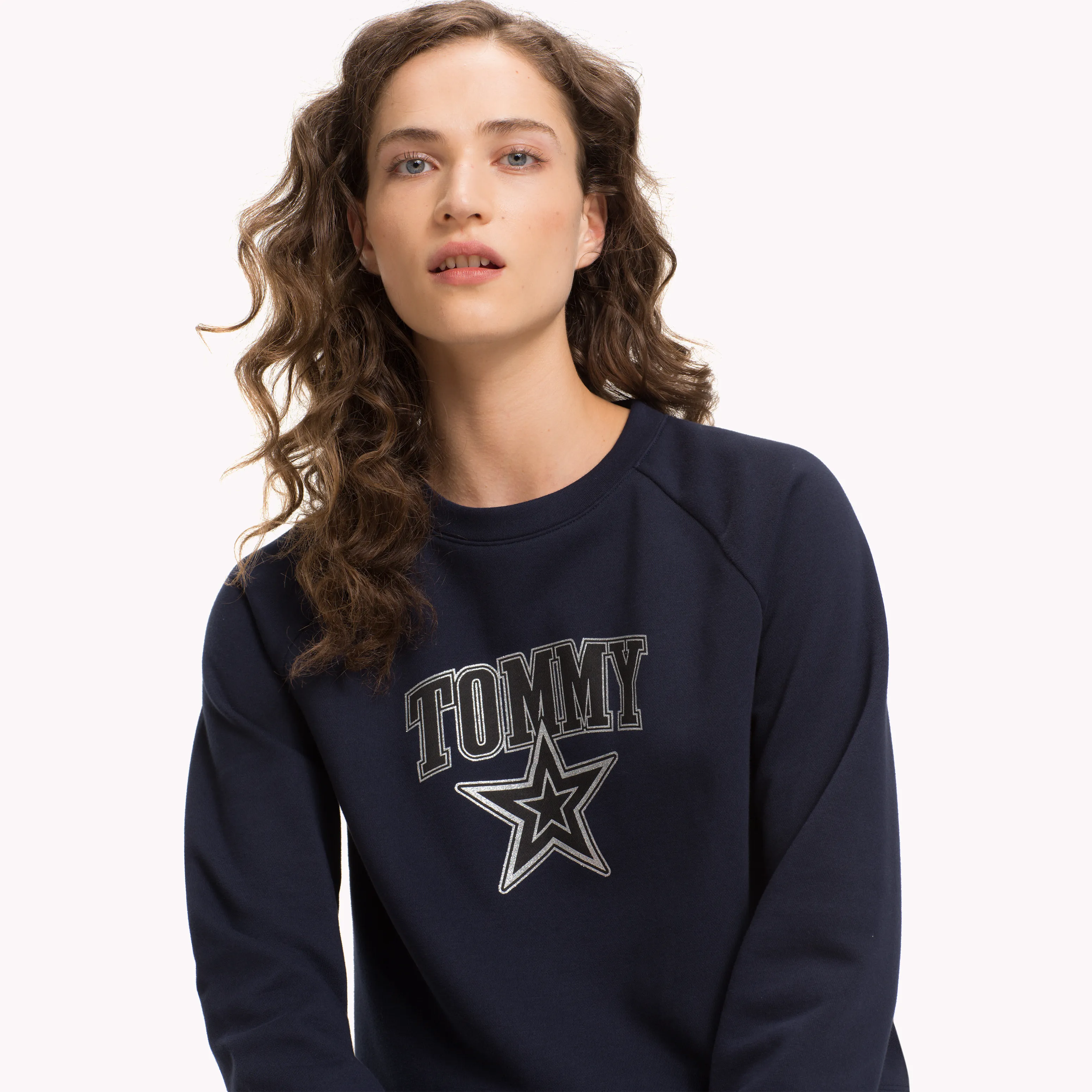 Blue Crew Neck Logo Sweatshirt | Sweatshirts & Hoodies | Tommy Hilfiger