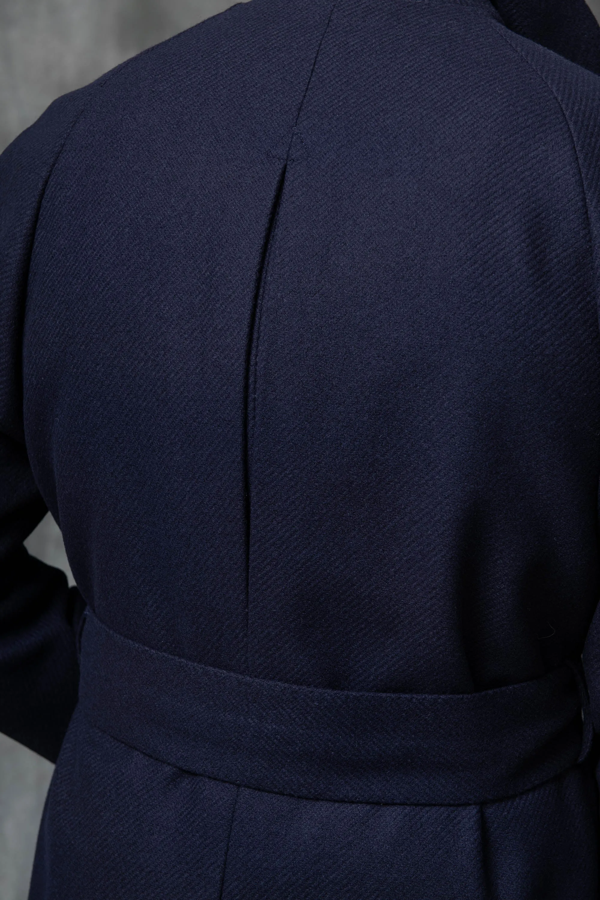 Blue Raglan coat in Loro Piana wool – Made in Italy