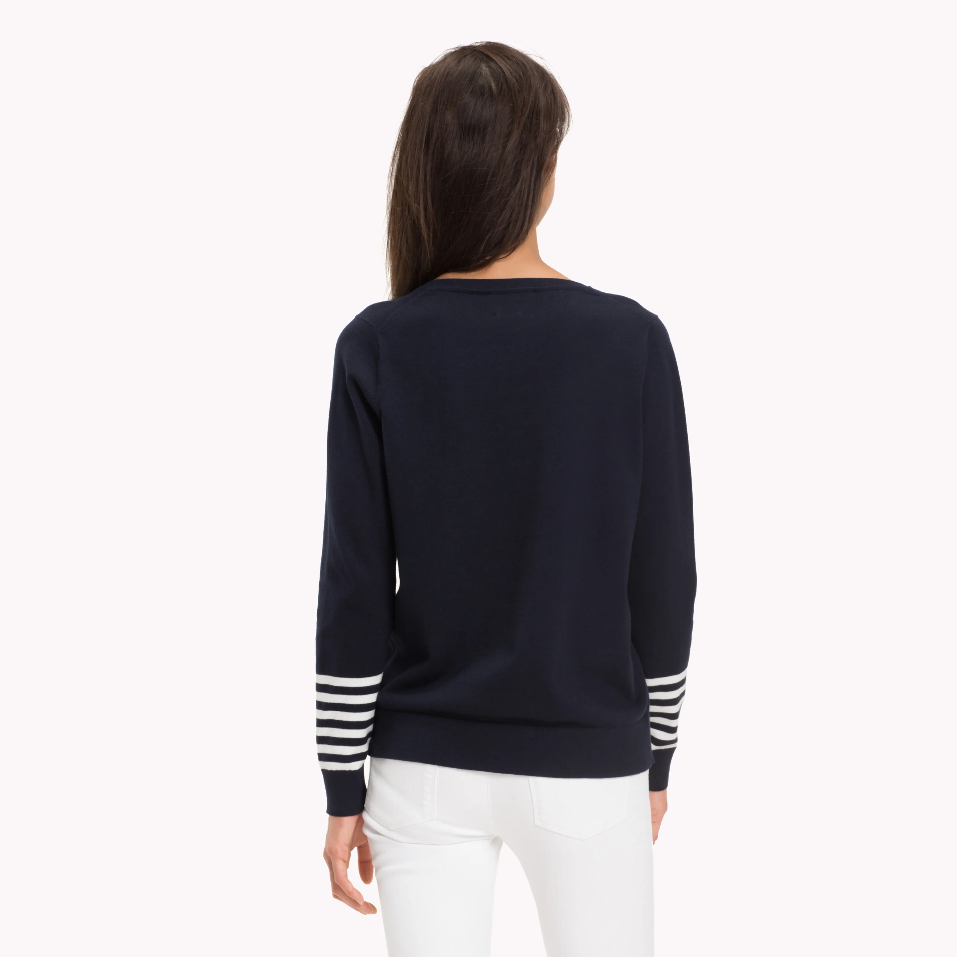 Blue Regular Fit Stripe Sleeve Jumper | Sweatshirts & Hoodies | Tommy Hilfiger