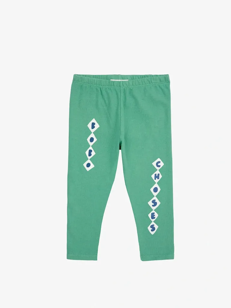 Bobo Choses Baby Diamond Leggings in Green