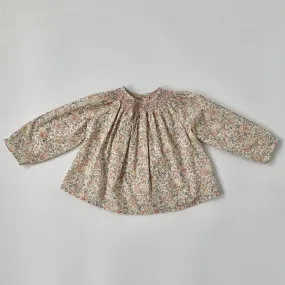 Bonpoint Pastel Hand Smocked Felicite Liberty Print Blouse: 2 Years