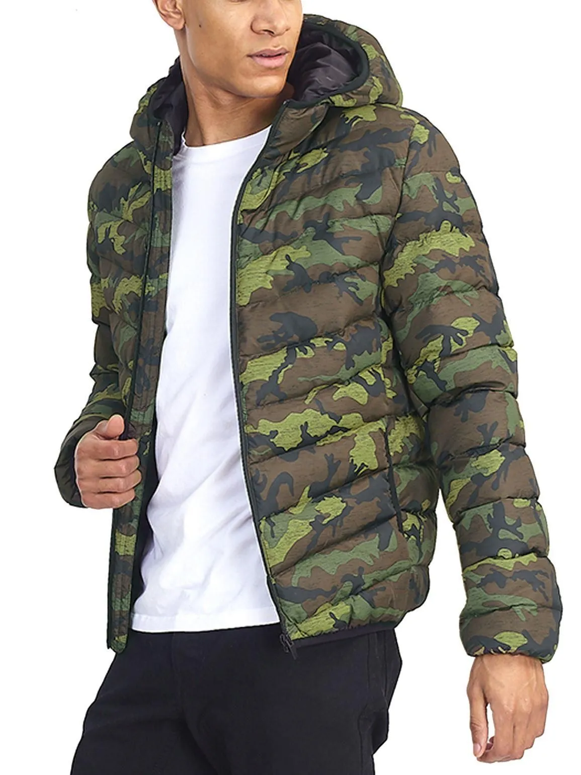 Boys Bubble Puffer Coat, Camouflage, Ages 7 to 13 Years