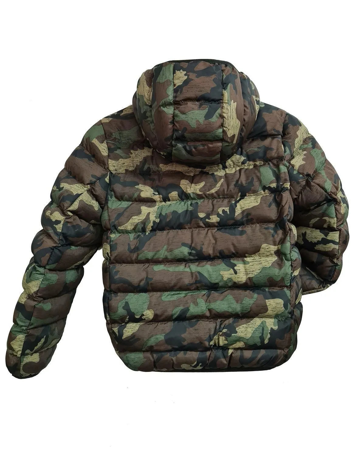 Boys Bubble Puffer Coat, Camouflage, Ages 7 to 13 Years