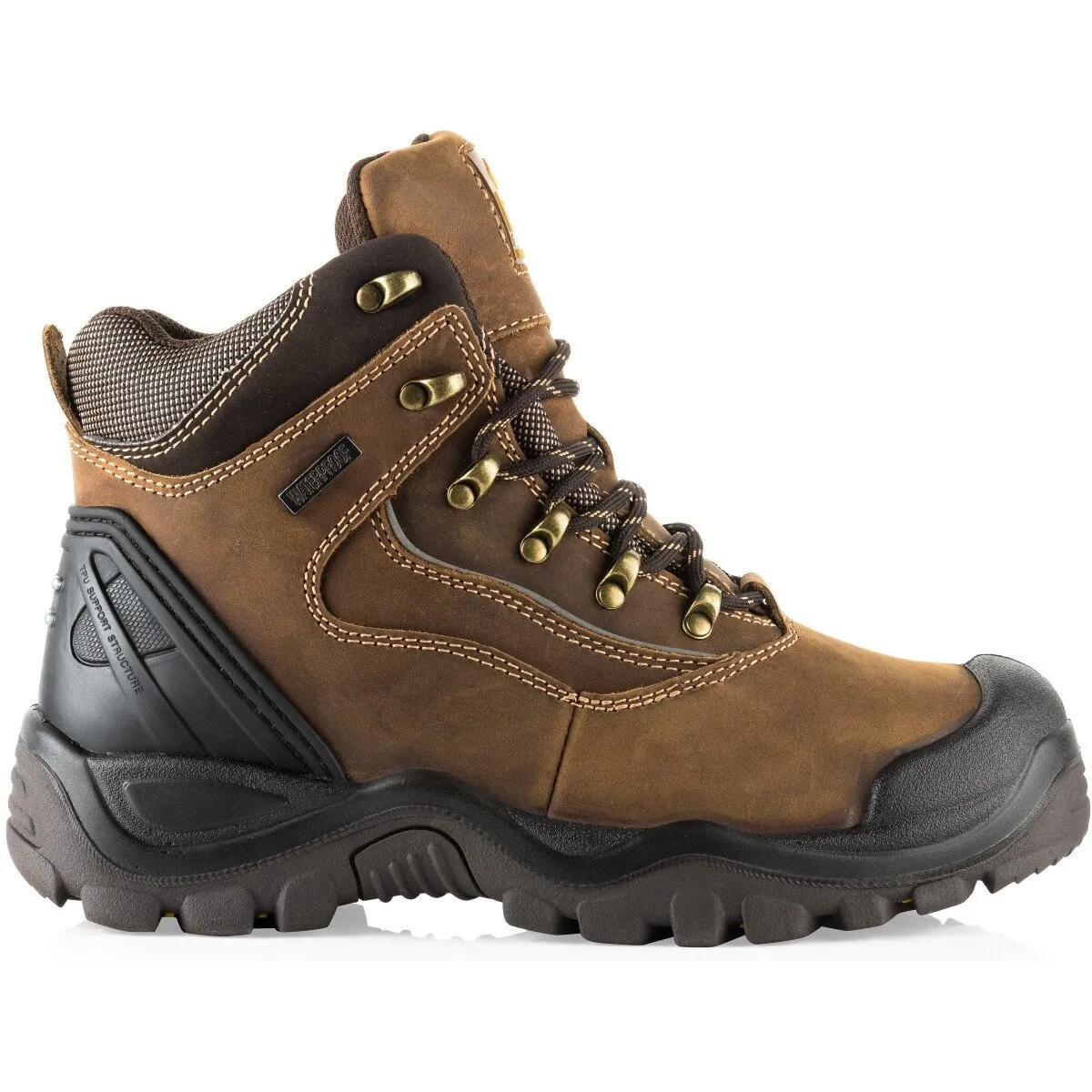 Buckbootz BSH002BR Buckshot 2 Hiker Brown Leather S3 Safety Boot HRO WRU SRC