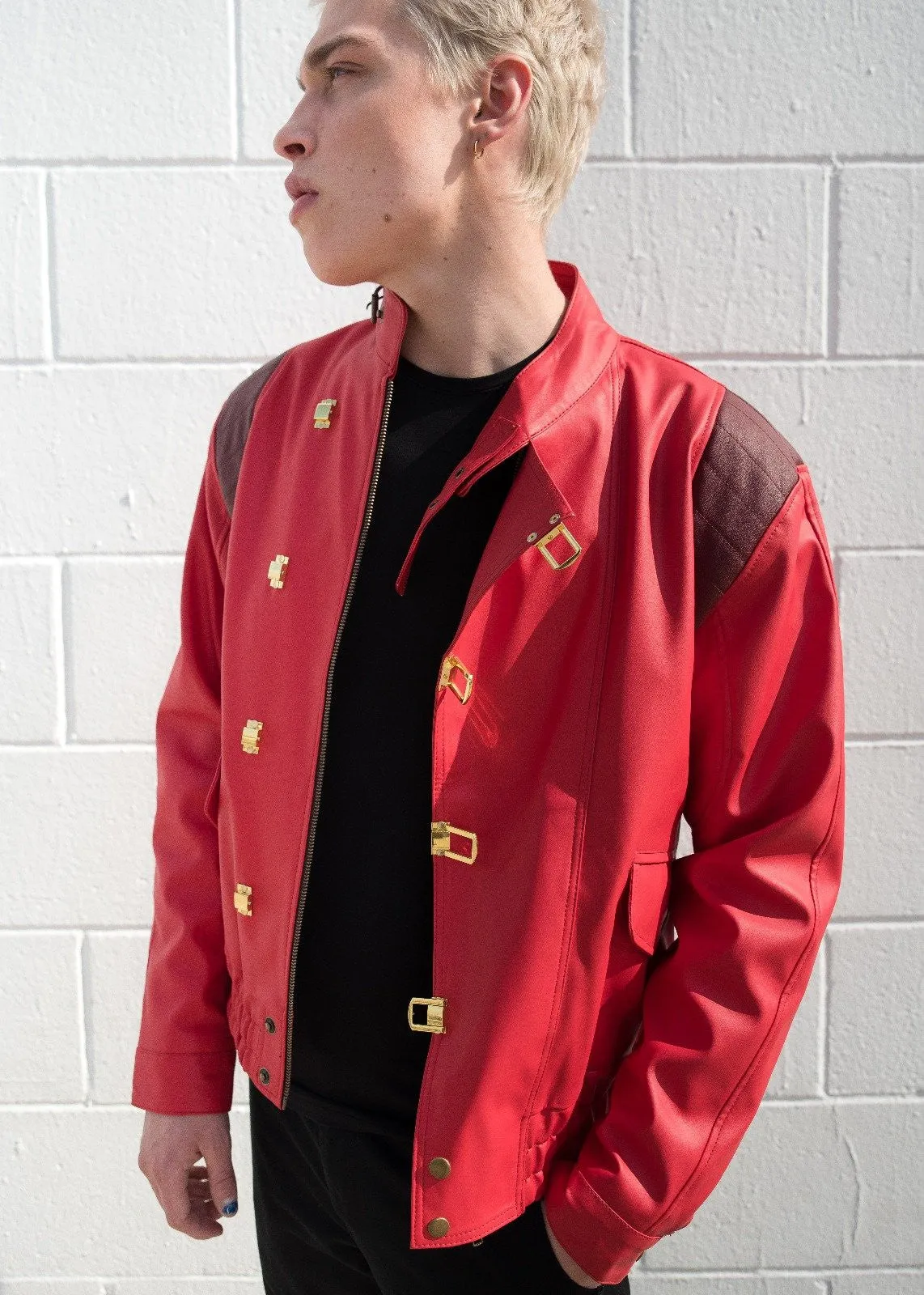 Buy Mens Akira Kaneda Red Leather Biker Jacket | LucaJackets