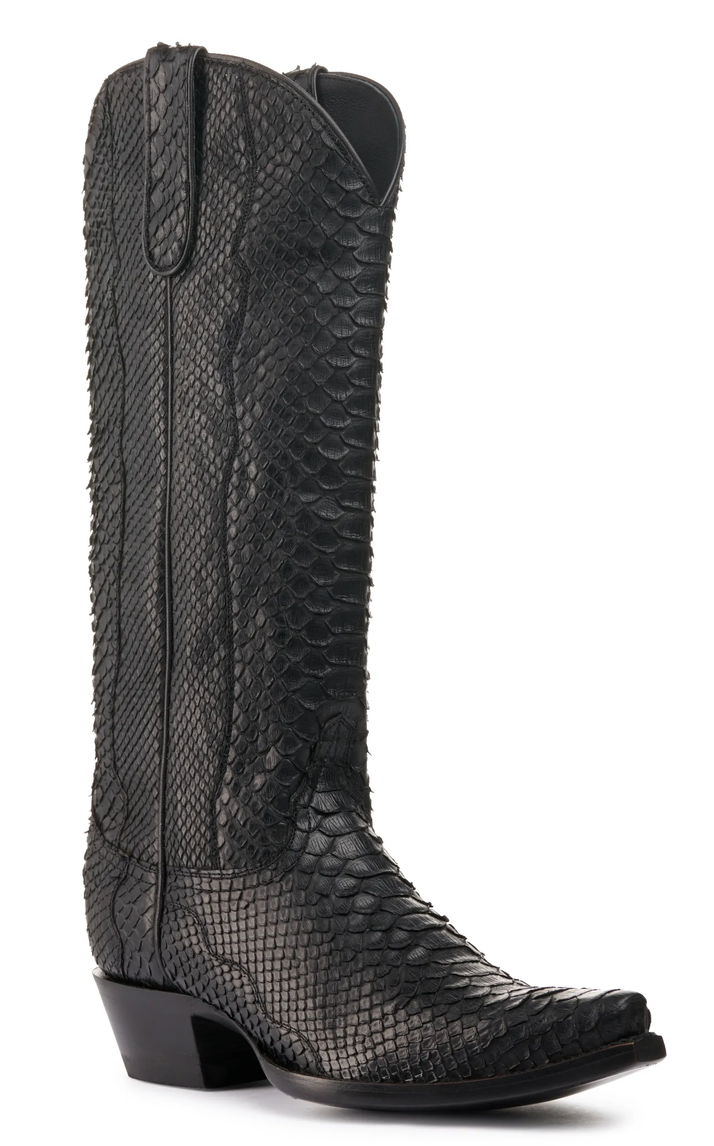 Cavender's by Old Gringo Women's Black Python Snip Toe Exotic Western Boot