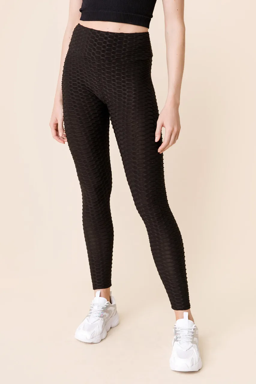 Chandler Waffle Leggings in Black