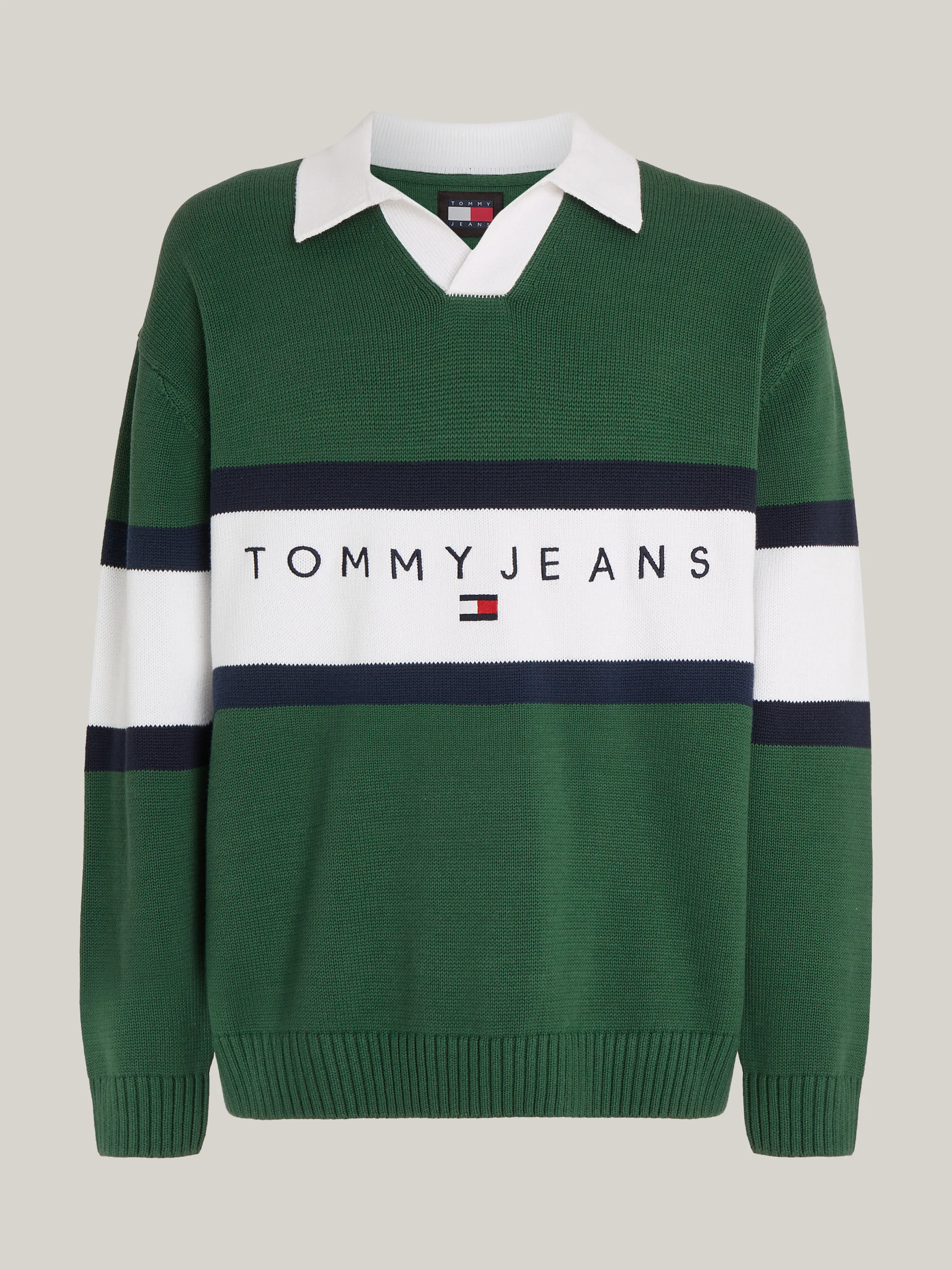 Colour-Blocked Trophy Neck Rugby Jumper | Sweatshirts & Hoodies | Tommy Jeans