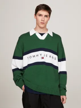 Colour-Blocked Trophy Neck Rugby Jumper | Sweatshirts & Hoodies | Tommy Jeans