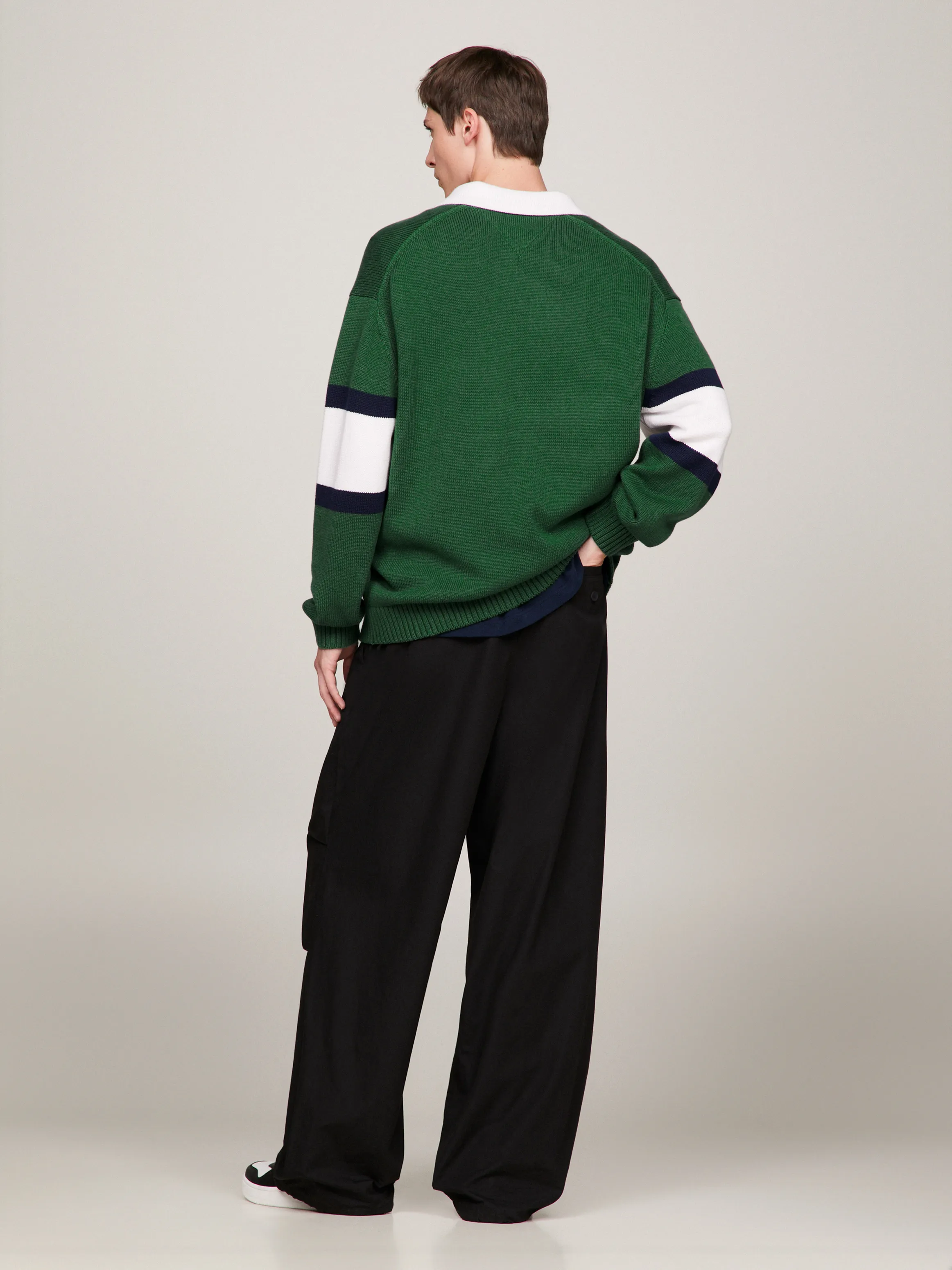 Colour-Blocked Trophy Neck Rugby Jumper | Sweatshirts & Hoodies | Tommy Jeans