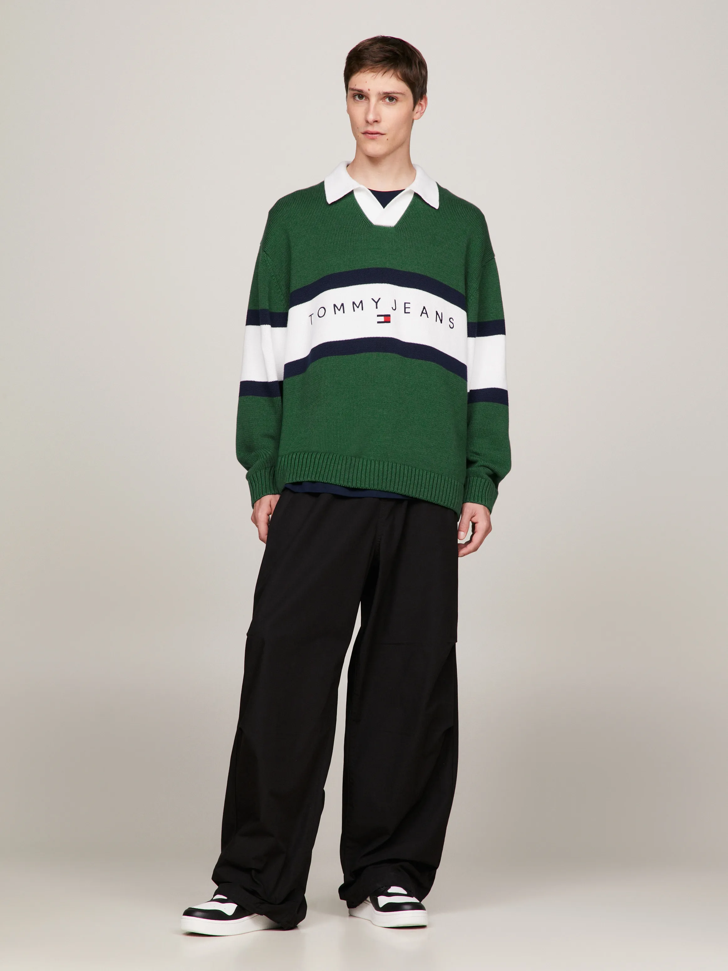 Colour-Blocked Trophy Neck Rugby Jumper | Sweatshirts & Hoodies | Tommy Jeans