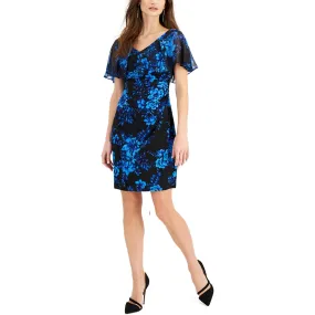 Connected Apparel Womens Petites Popover Mini Cocktail And Party Dress