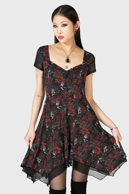 Crimson Decay Mini Dress