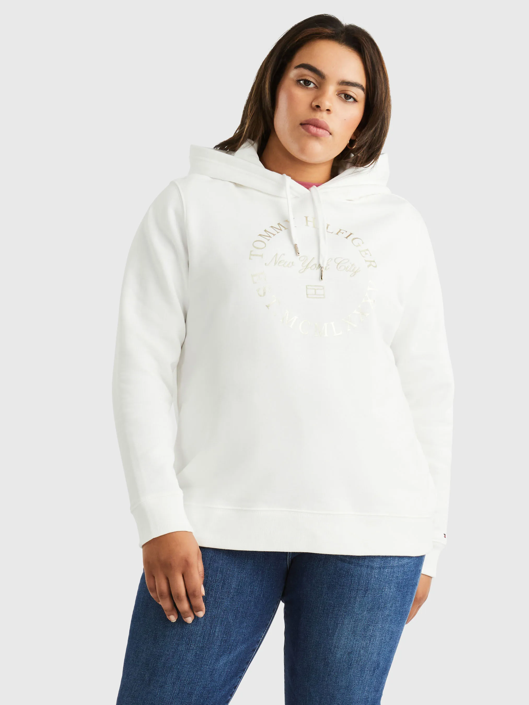 Curve Metallic Logo Organic Cotton Hoodie | Sweatshirts & Hoodies | Tommy Hilfiger