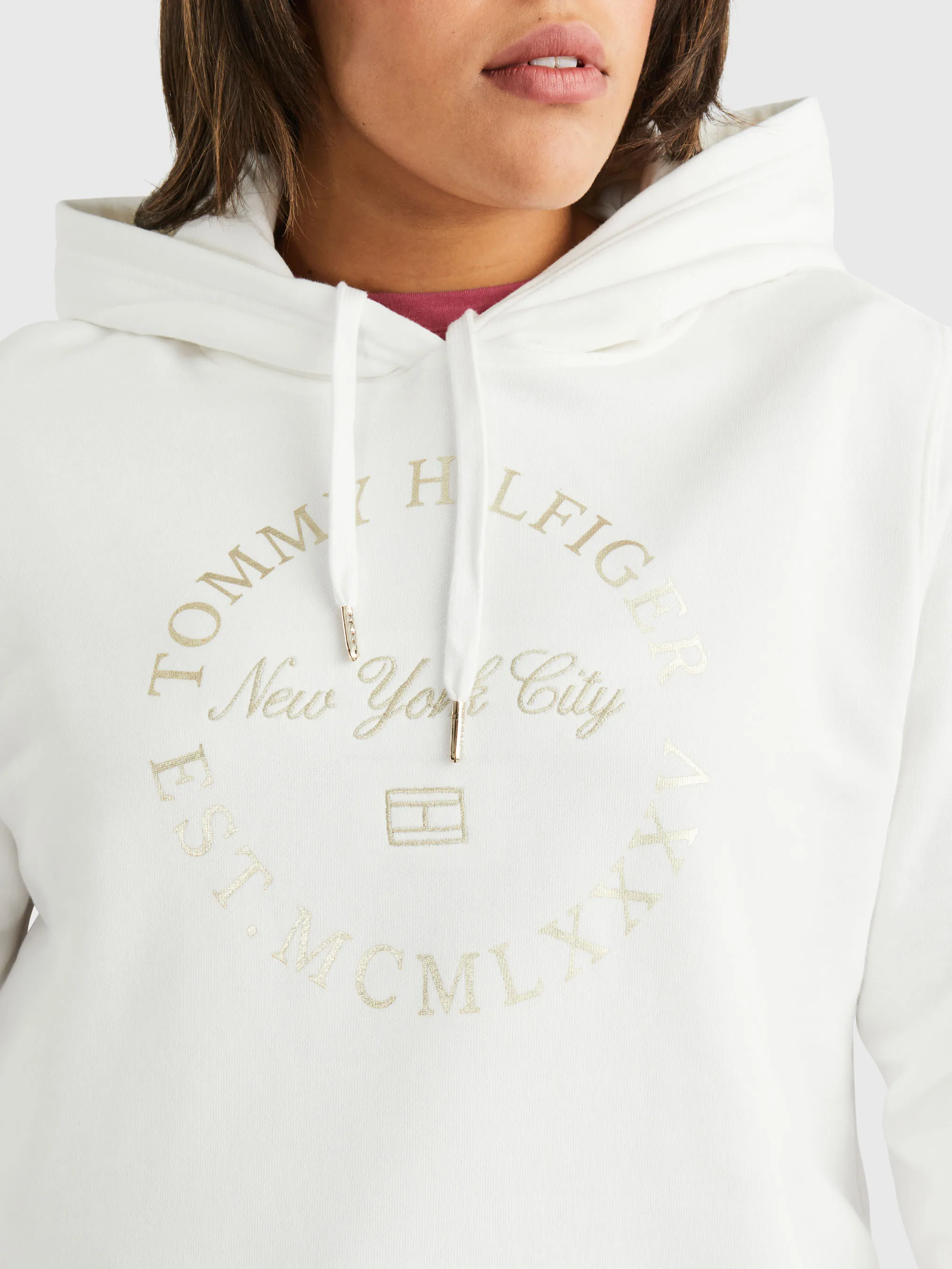 Curve Metallic Logo Organic Cotton Hoodie | Sweatshirts & Hoodies | Tommy Hilfiger