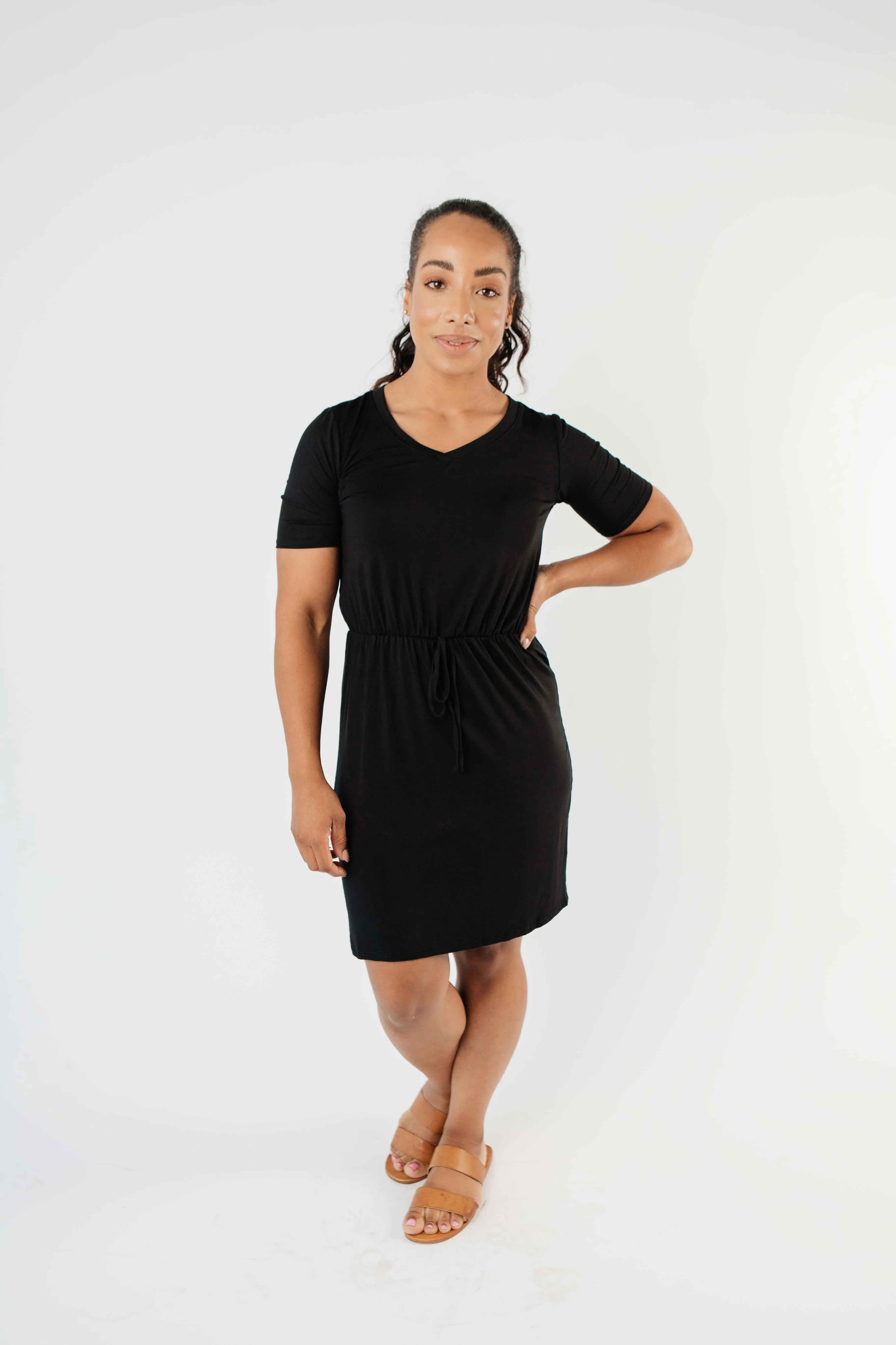 Cute Comfort Dress In Black - On Hand