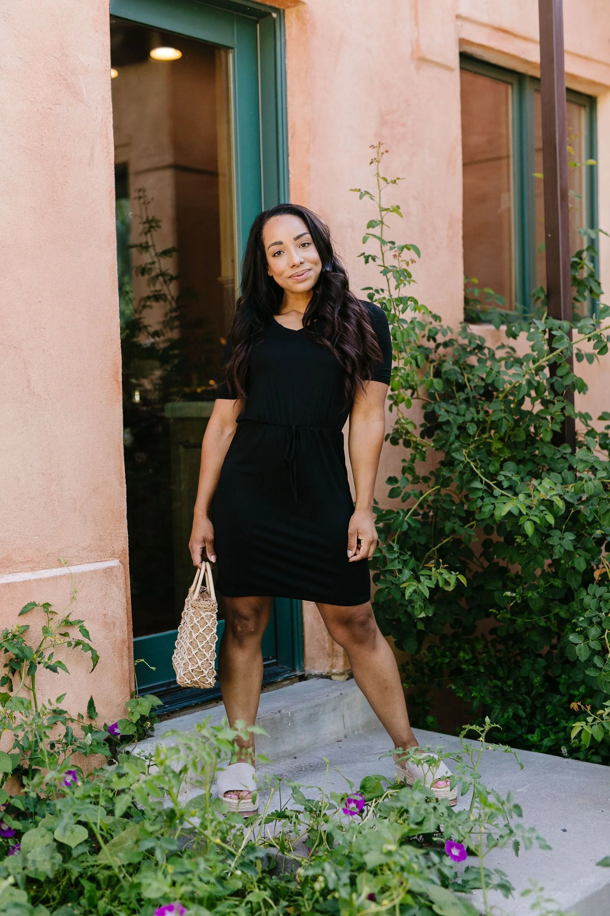 Cute Comfort Dress In Black - On Hand