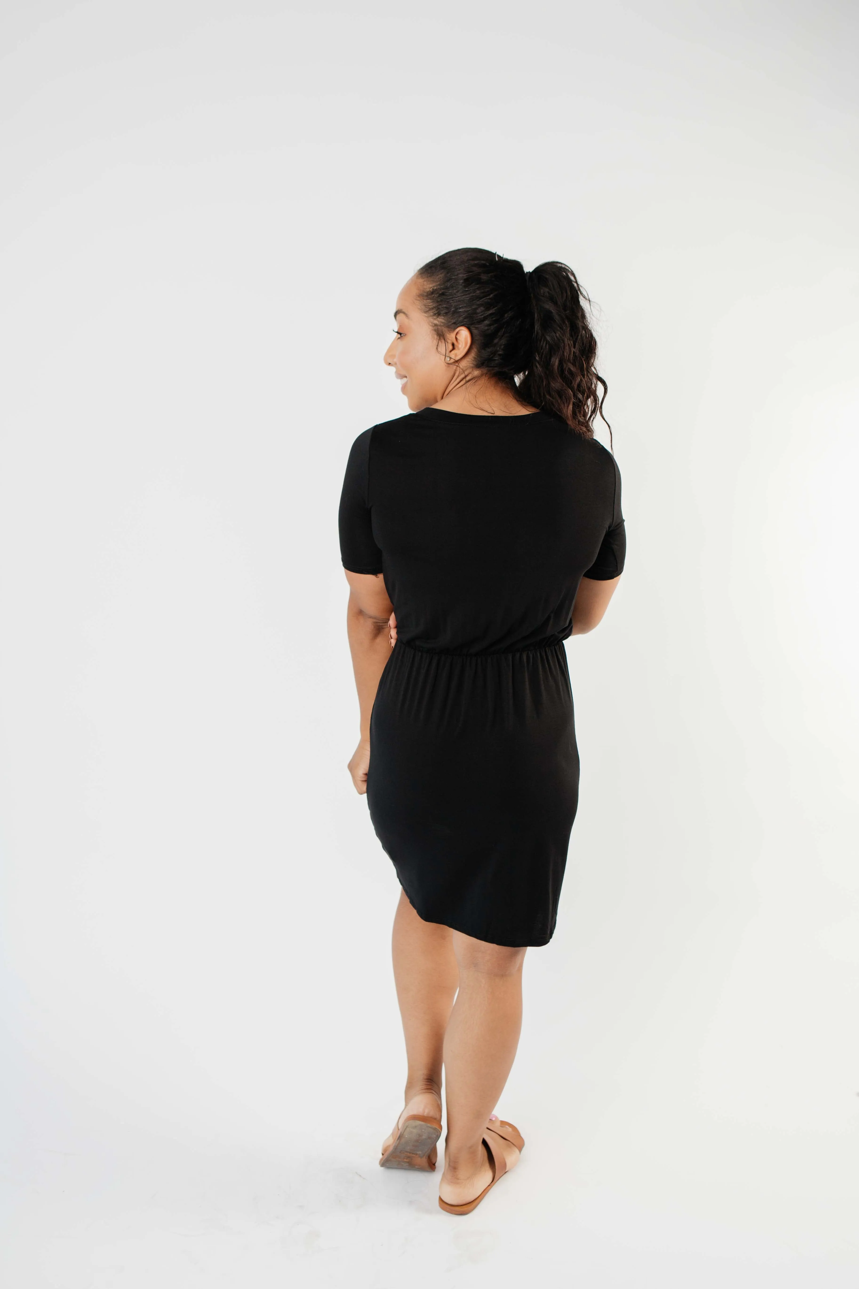 Cute Comfort Dress In Black - On Hand