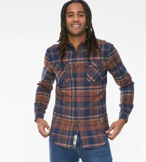 D555 Mens Long Sleeve Check Overshirt With Two Patch Pockets (SHERLOCK)