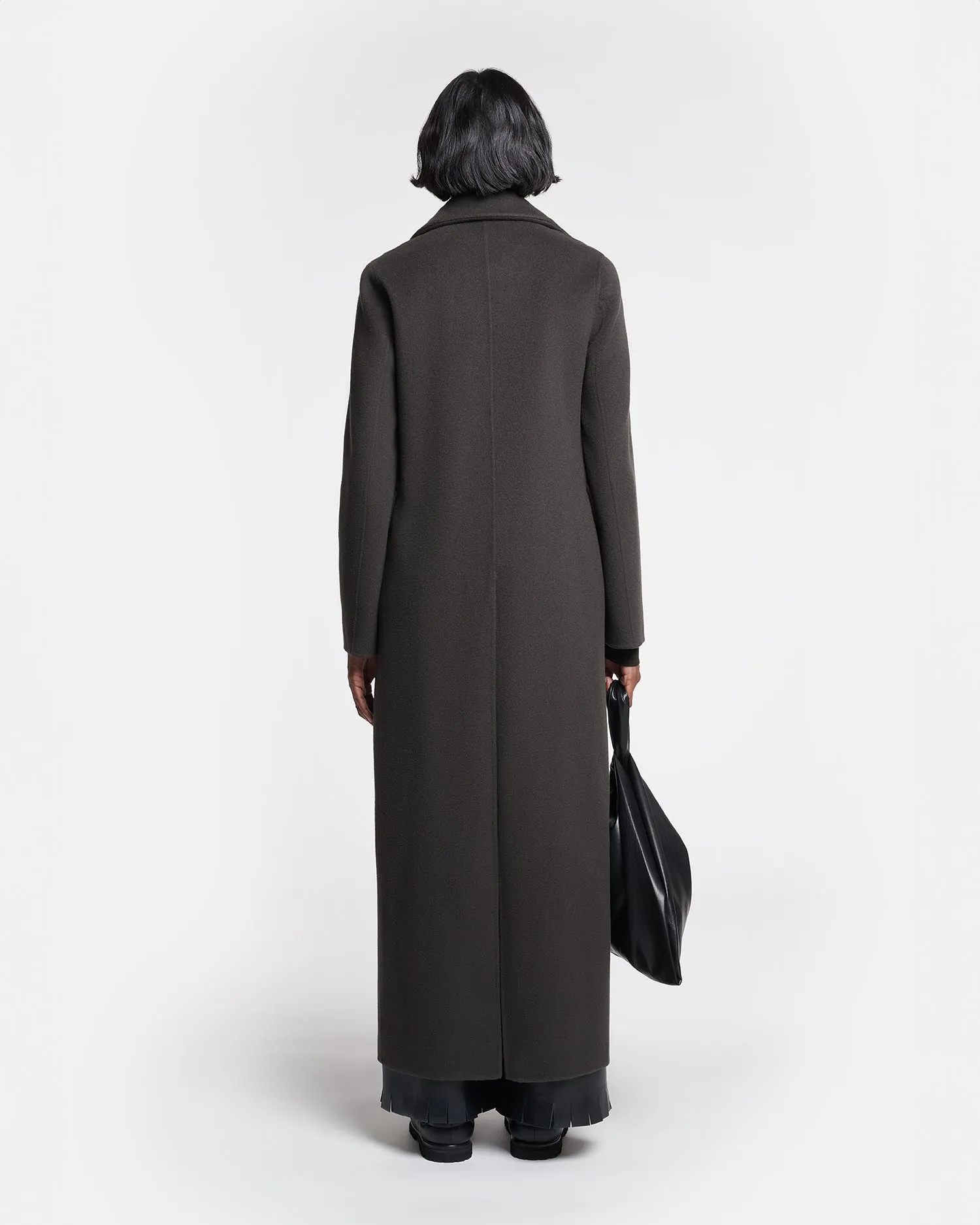 Damira - Double Wool And Silk Coat - Anthracite