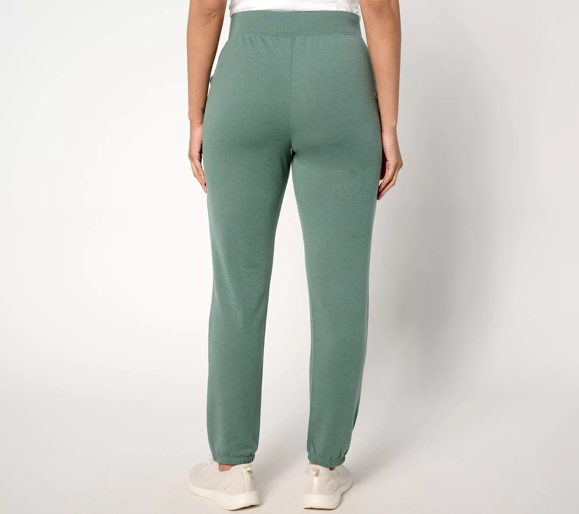 Denim & Co. Active Petite Soft Blend Knit Slim Straight Ankle Pant