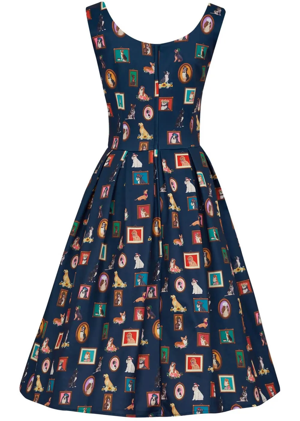 Dolly & Dotty Amanda Dogframe 50's Swing Dress Blue