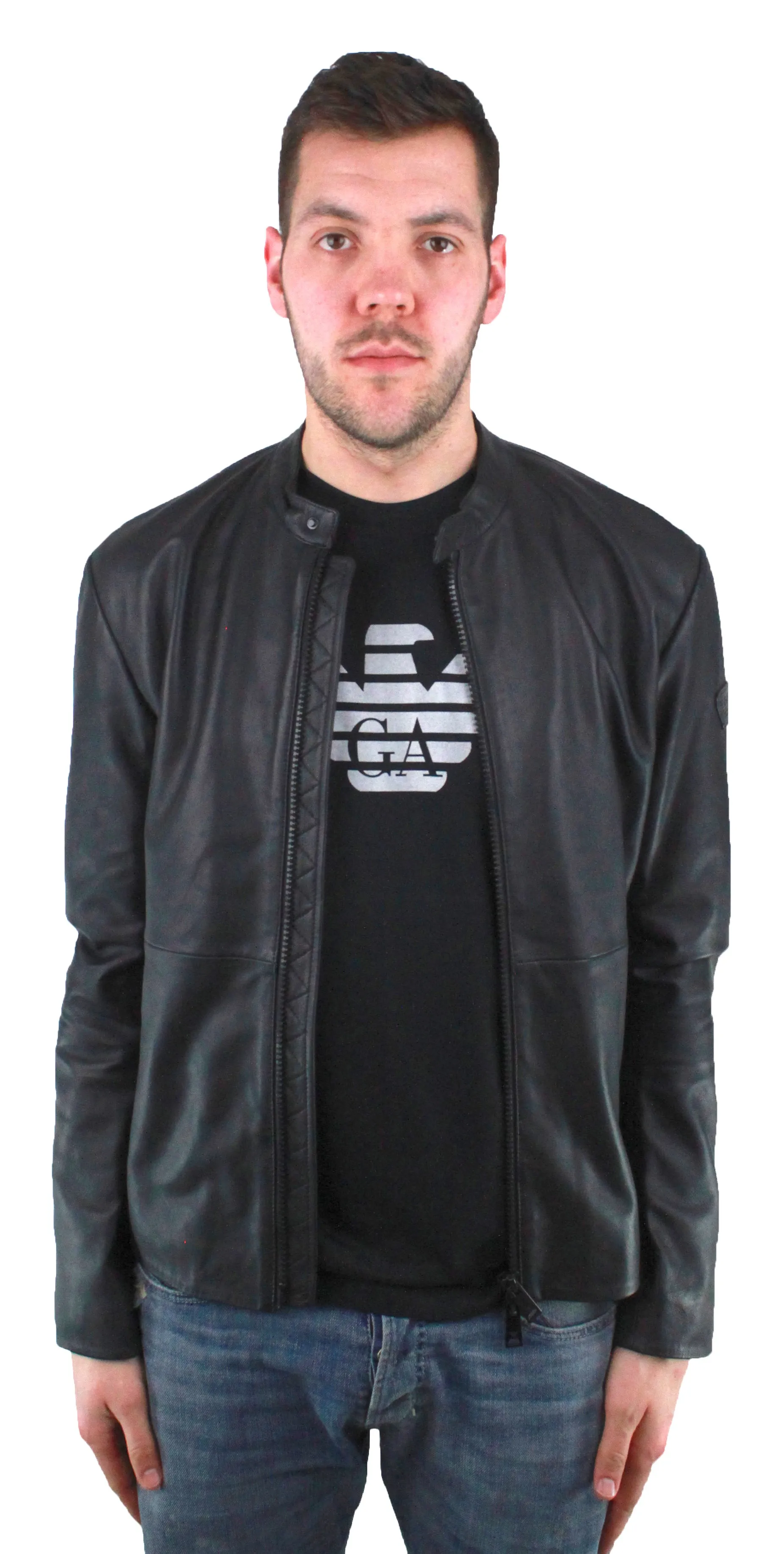 Emporio Armani Black Leather Jacket