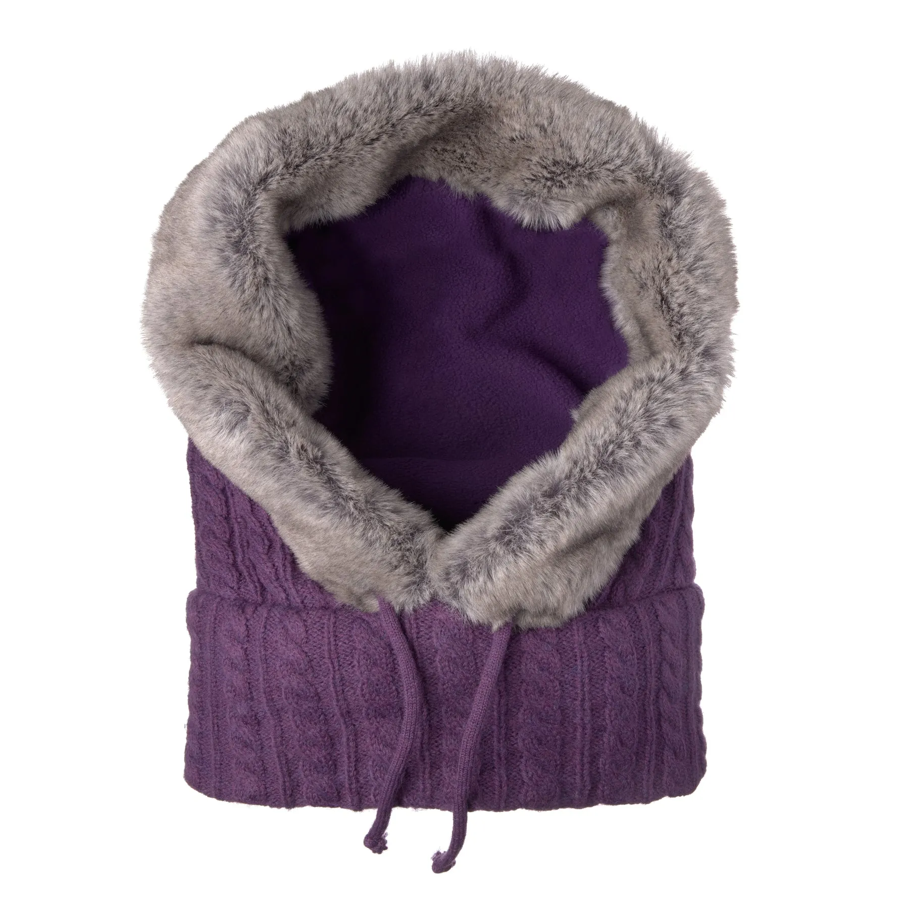 Faux Fur Neck Warmer Hood