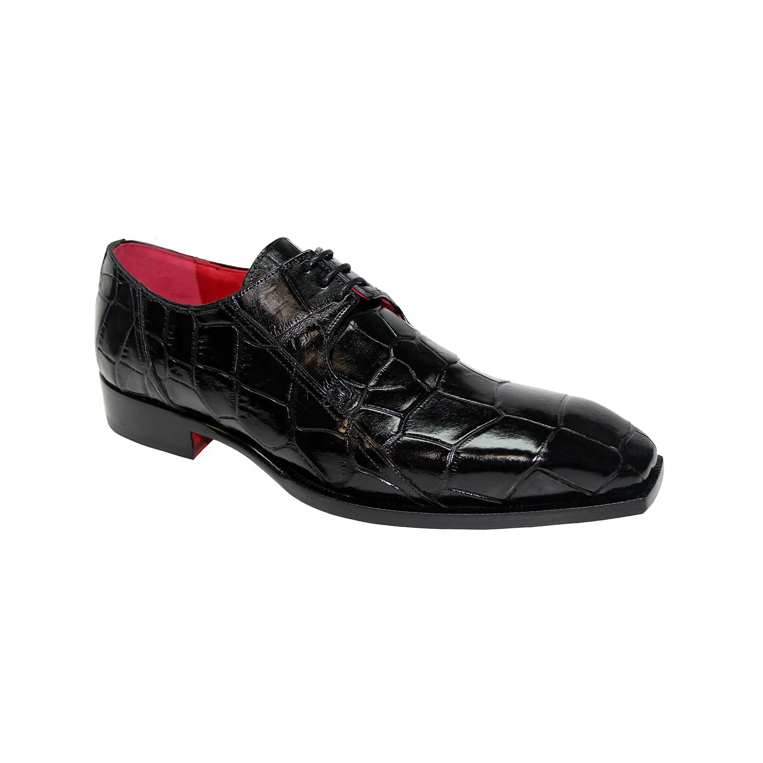 Fennix Logan Men's Shoes Black Alligator Exotic Oxfords (FX1035)