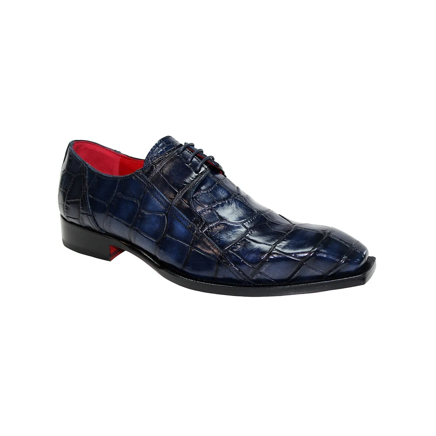 Fennix Logan Men's Shoes Navy Alligator Exotic Oxfords (FX1037)