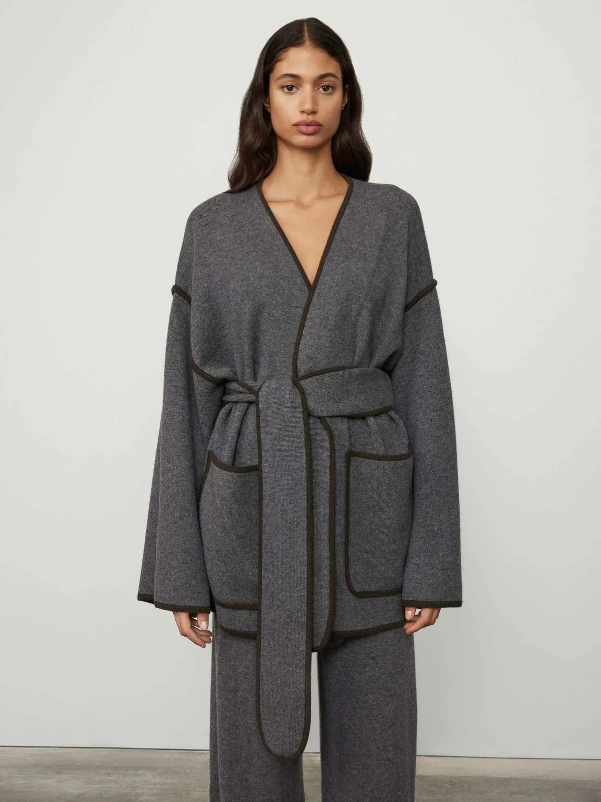 Fiora Cardigan Coat - Pebble