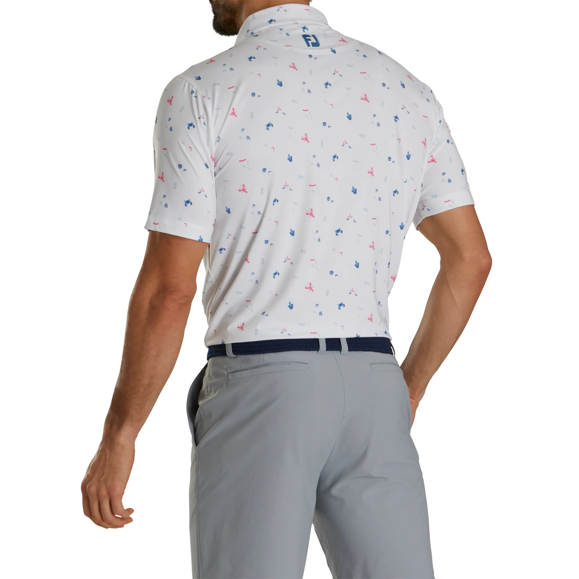 FootJoy Clam Bake Print Lisle Self Collar Polo