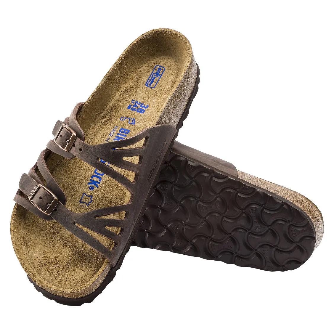 Granada Soft Footbed (Habana: Narrow) Oiled Leather Two-Strap Sandal