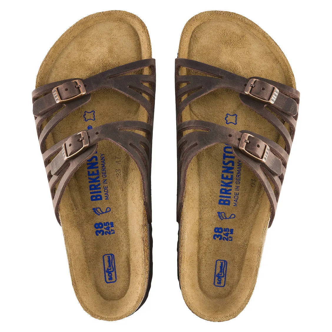 Granada Soft Footbed (Habana: Narrow) Oiled Leather Two-Strap Sandal