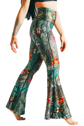 Green Thumb Printed Bell Bottoms