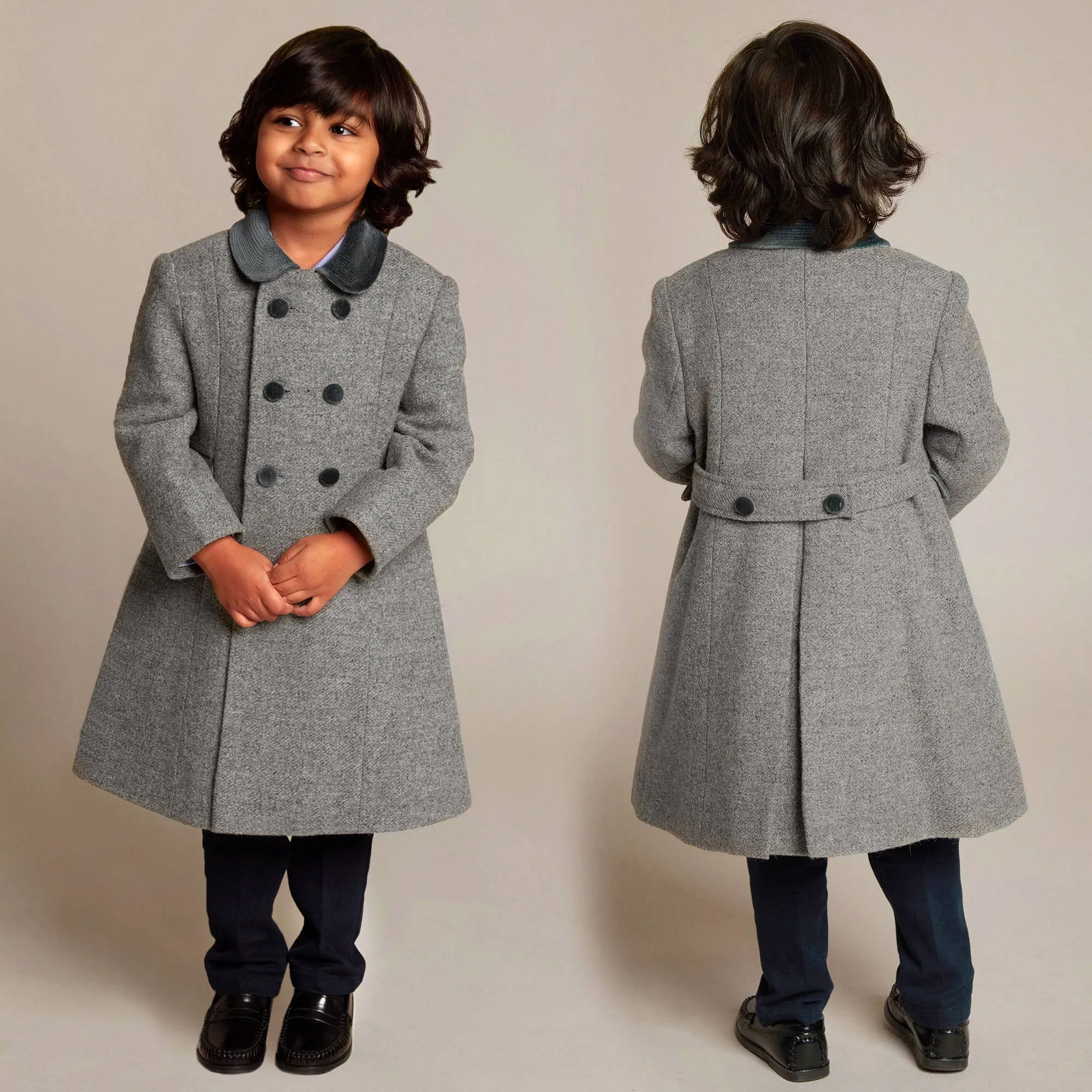 Grey Classic Wool Coat 